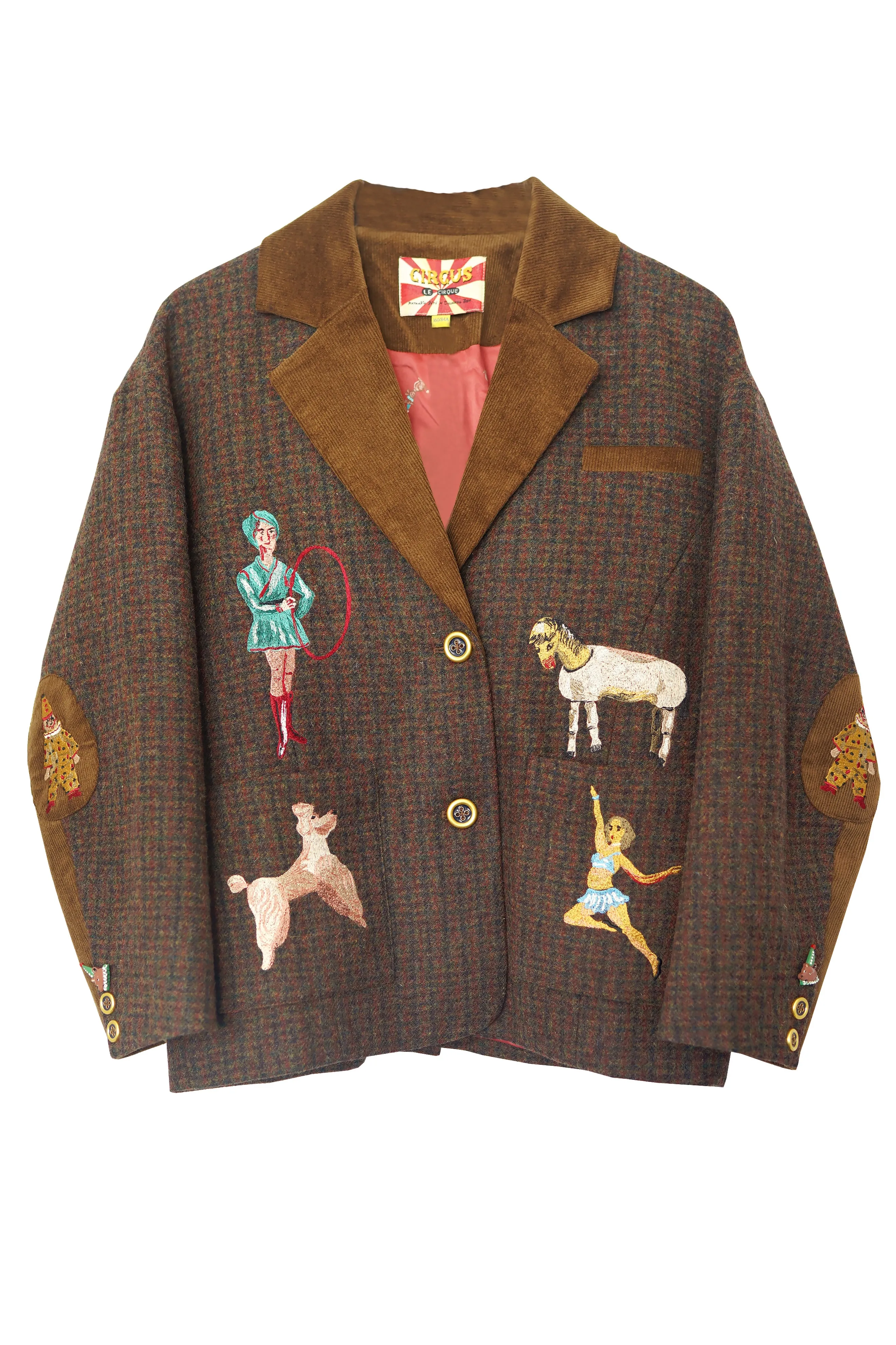 Unlogical Poem Circus Embroidered Corduroy Blazer