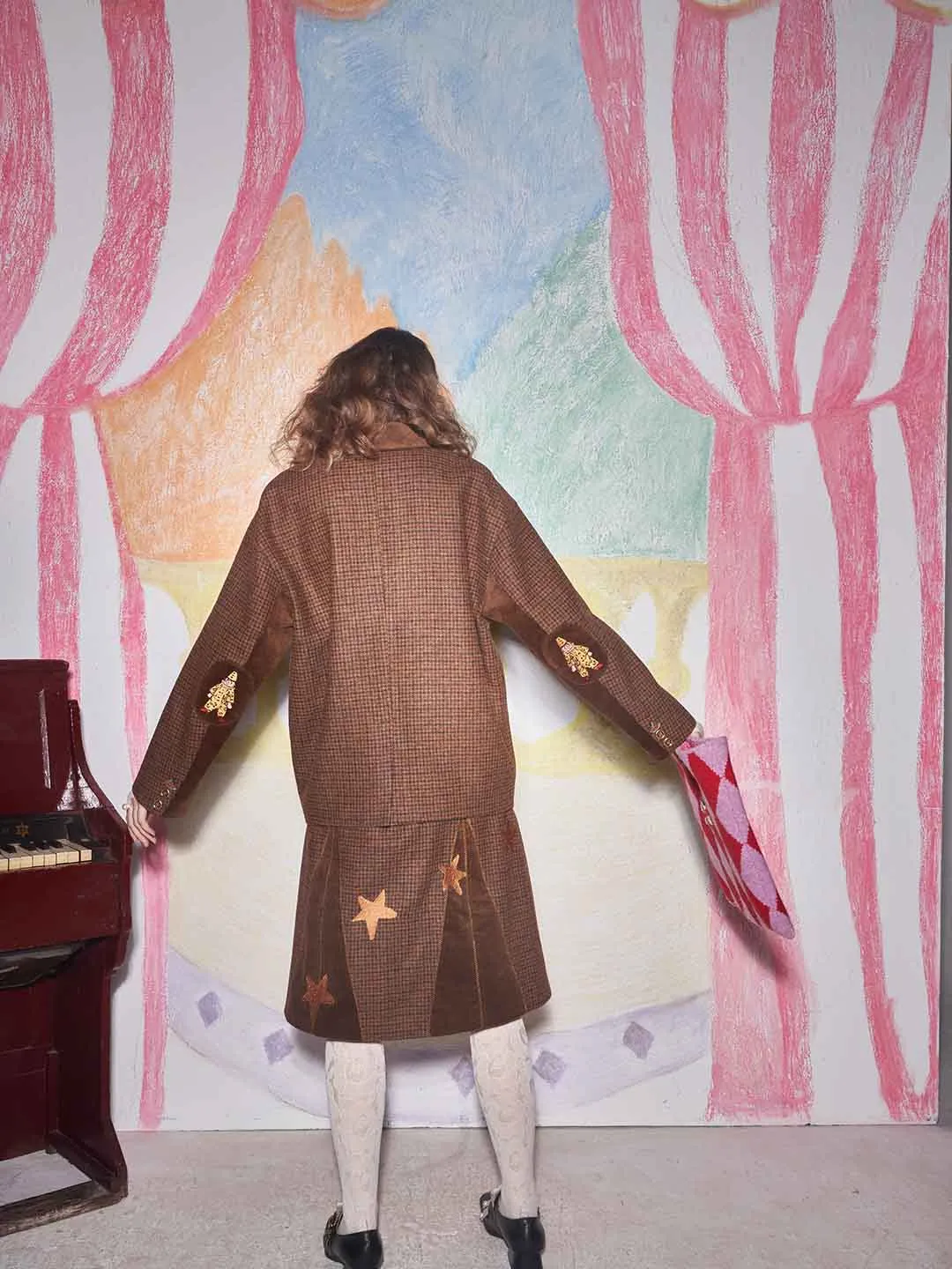 Unlogical Poem Circus Embroidered Corduroy Blazer
