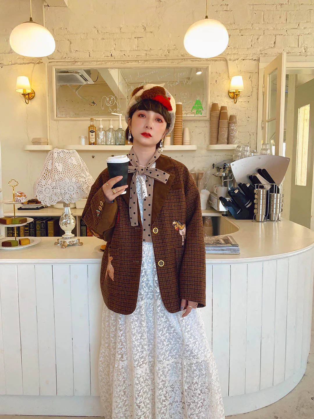 Unlogical Poem Circus Embroidered Corduroy Blazer