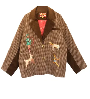 Unlogical Poem Circus Embroidered Corduroy Blazer