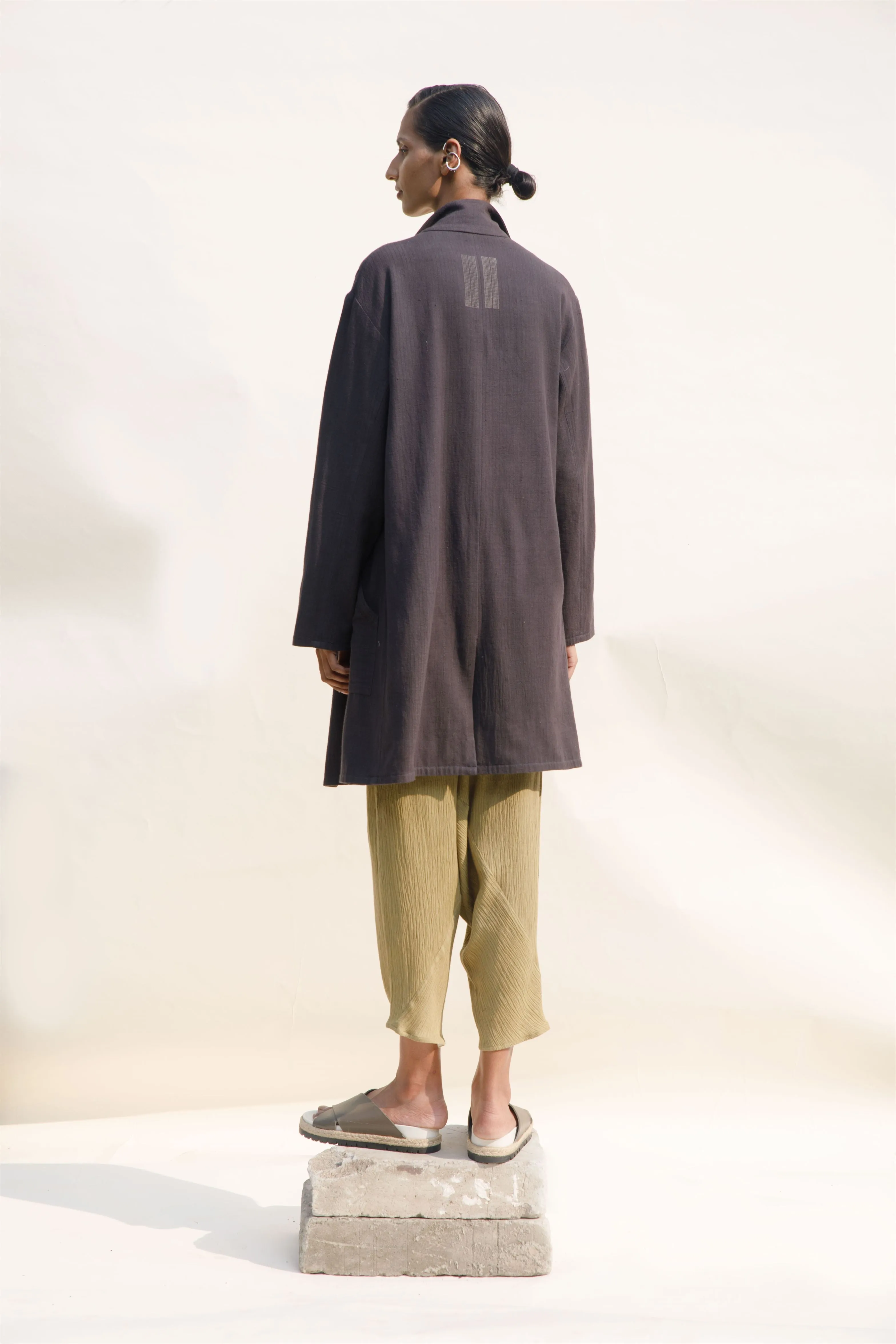 Urvashi Kaur   I   Dunhua JACKET SOMBRA organic cotton charcoal TESSELLATE- 106