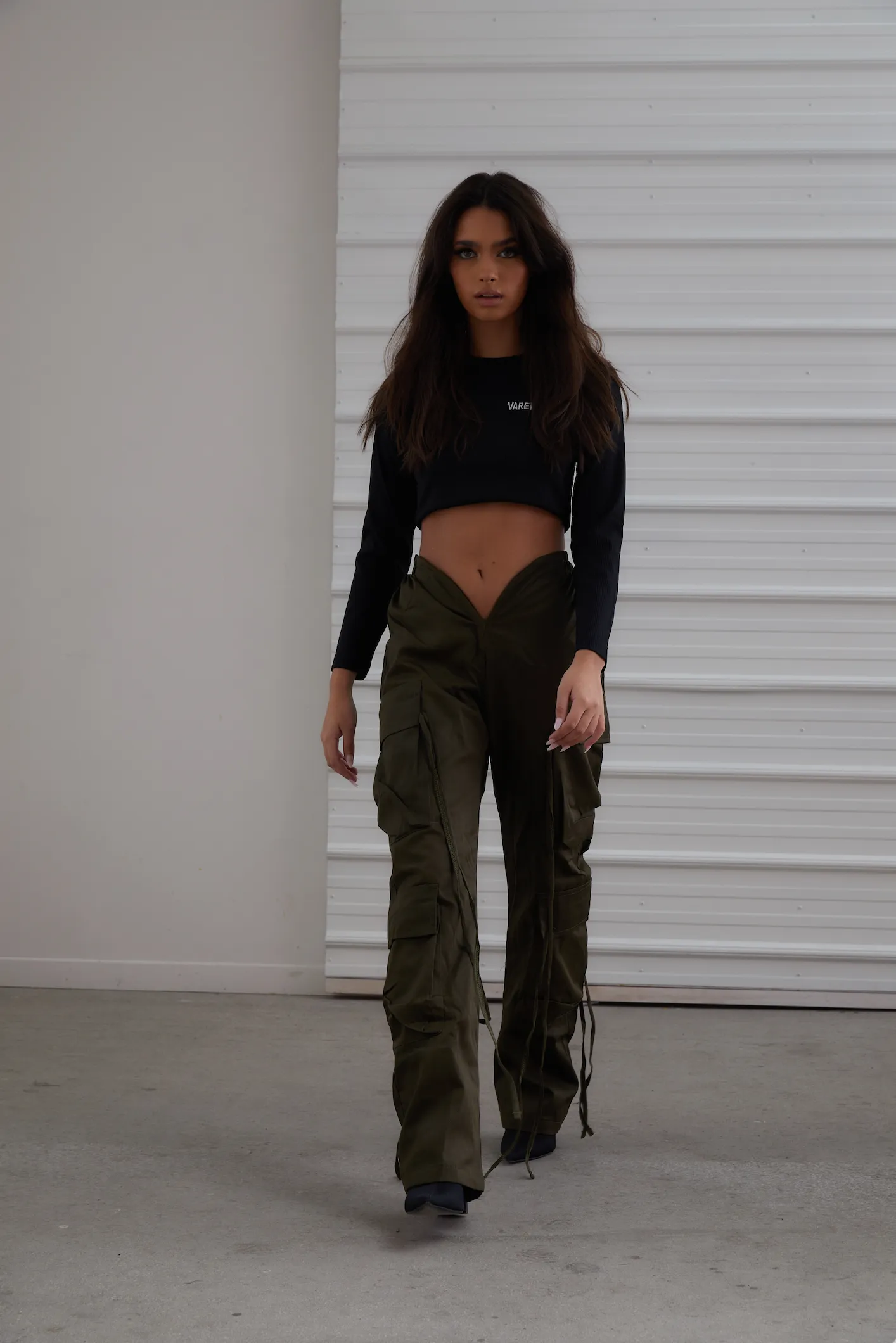 V Cut Olive Khaki Pants