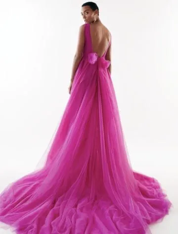 vestido de fiesta Tulle Fuchsia Dress for Prom 2023