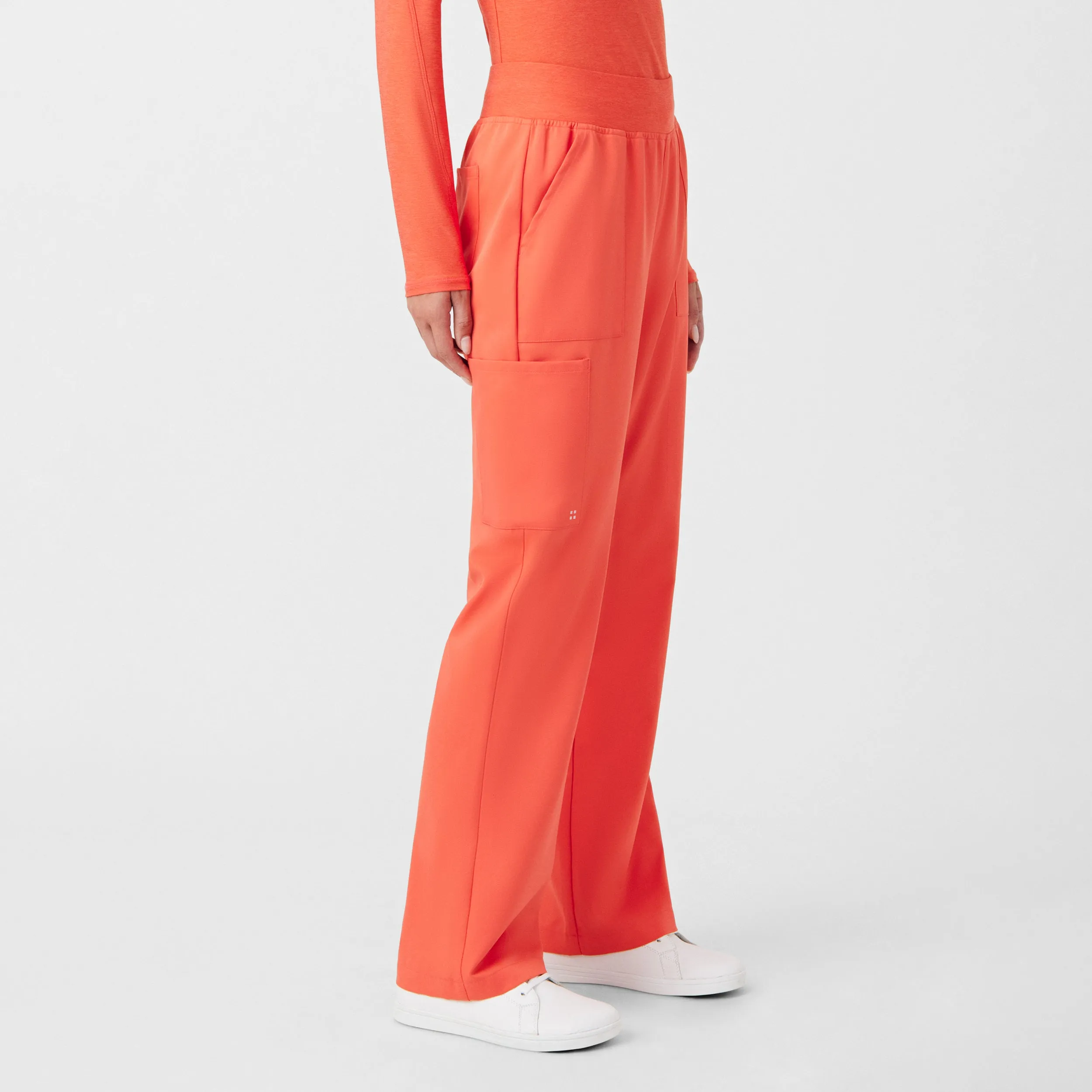 VIBE WB421 Women's Cargo Scrub Pants Coral Sunset
