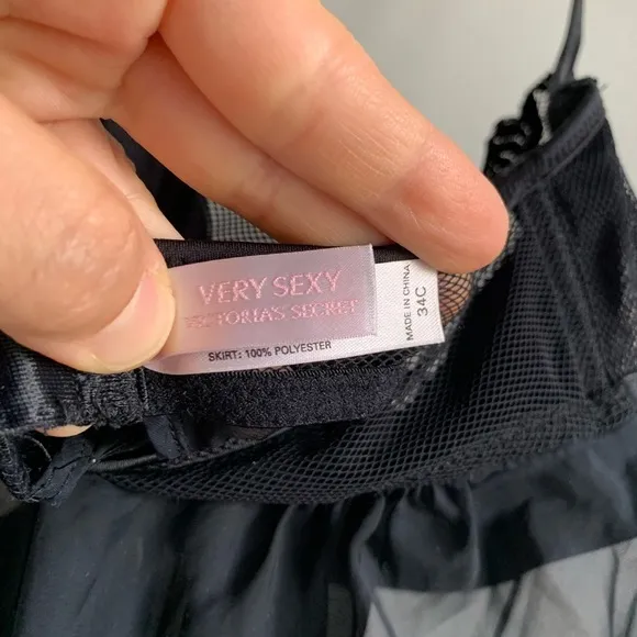 Victoria’s Secret Lace Bra Sheer Babydoll slip