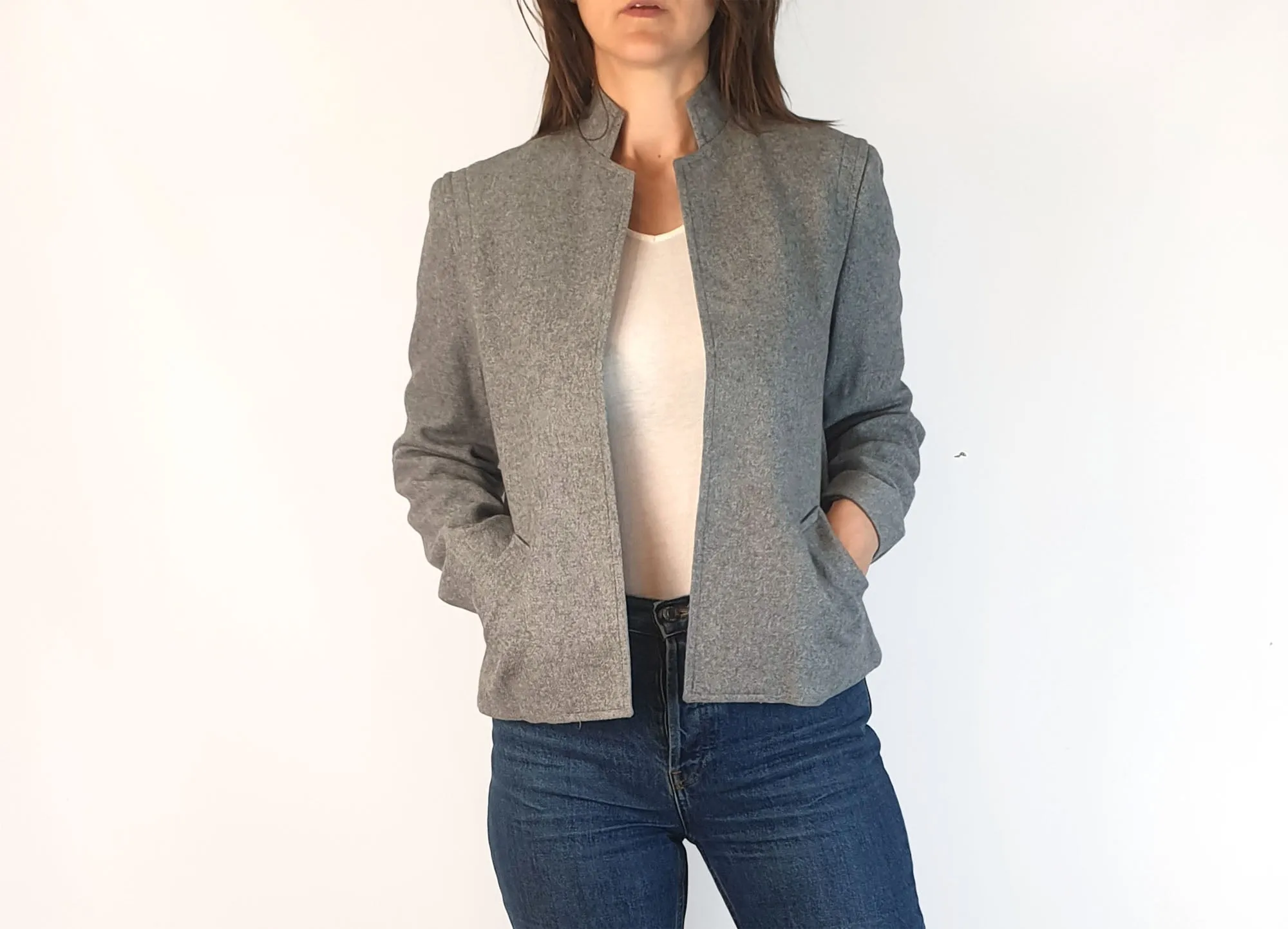 Vintage Katies grey wool lined jacket size 8