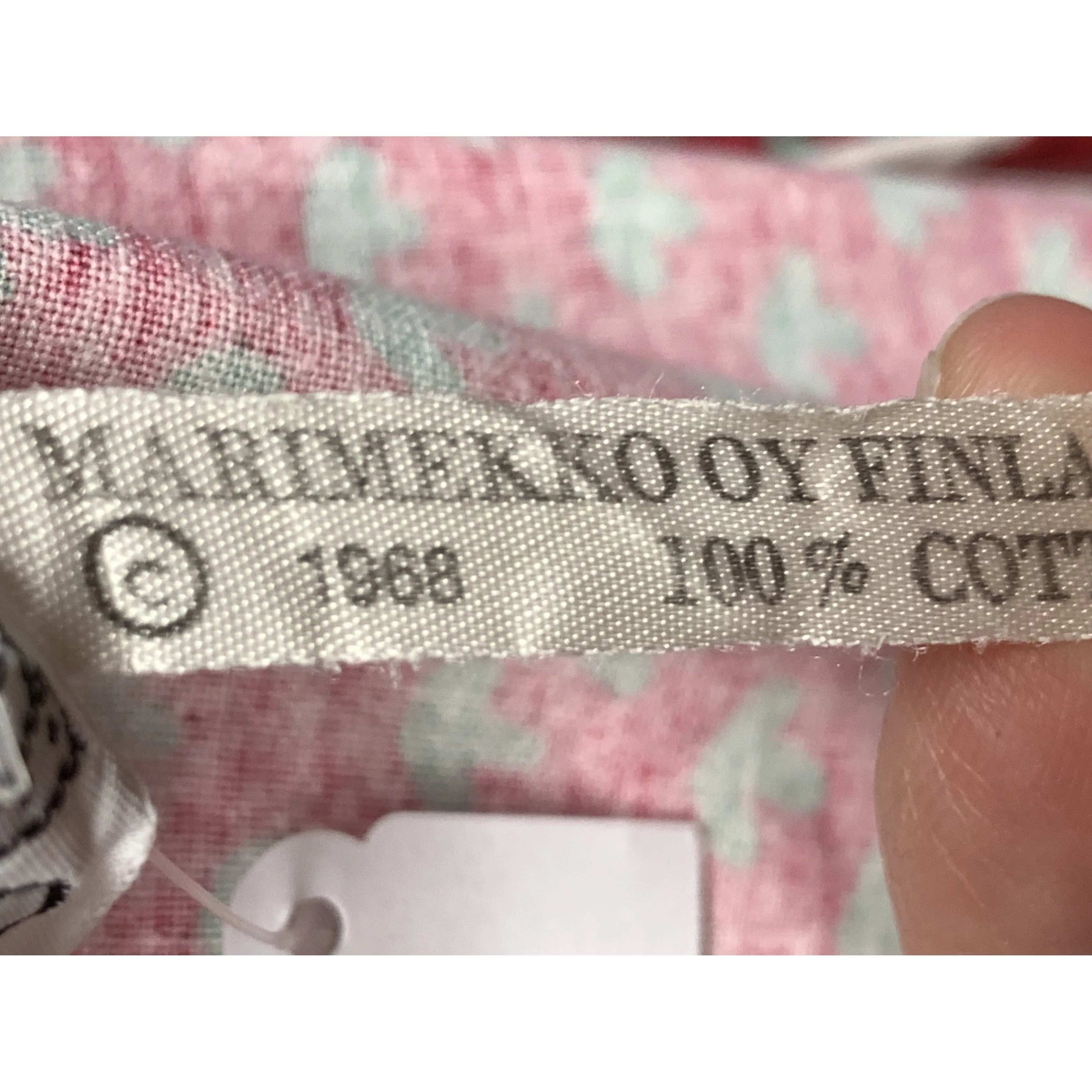 Vintage Marimekko Dress 1968 RARE S/M Halter Style Red Green Mini Print