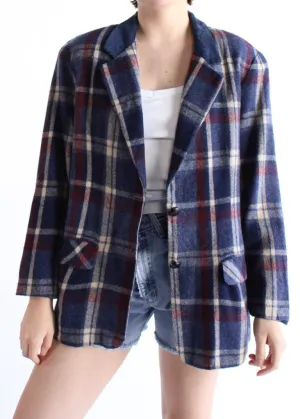 Vintage Plaid Blazer S781