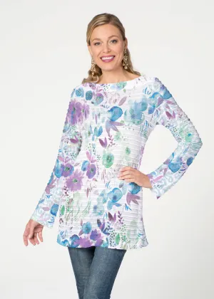 Violet (16228) ~ Banded Boatneck Tunic