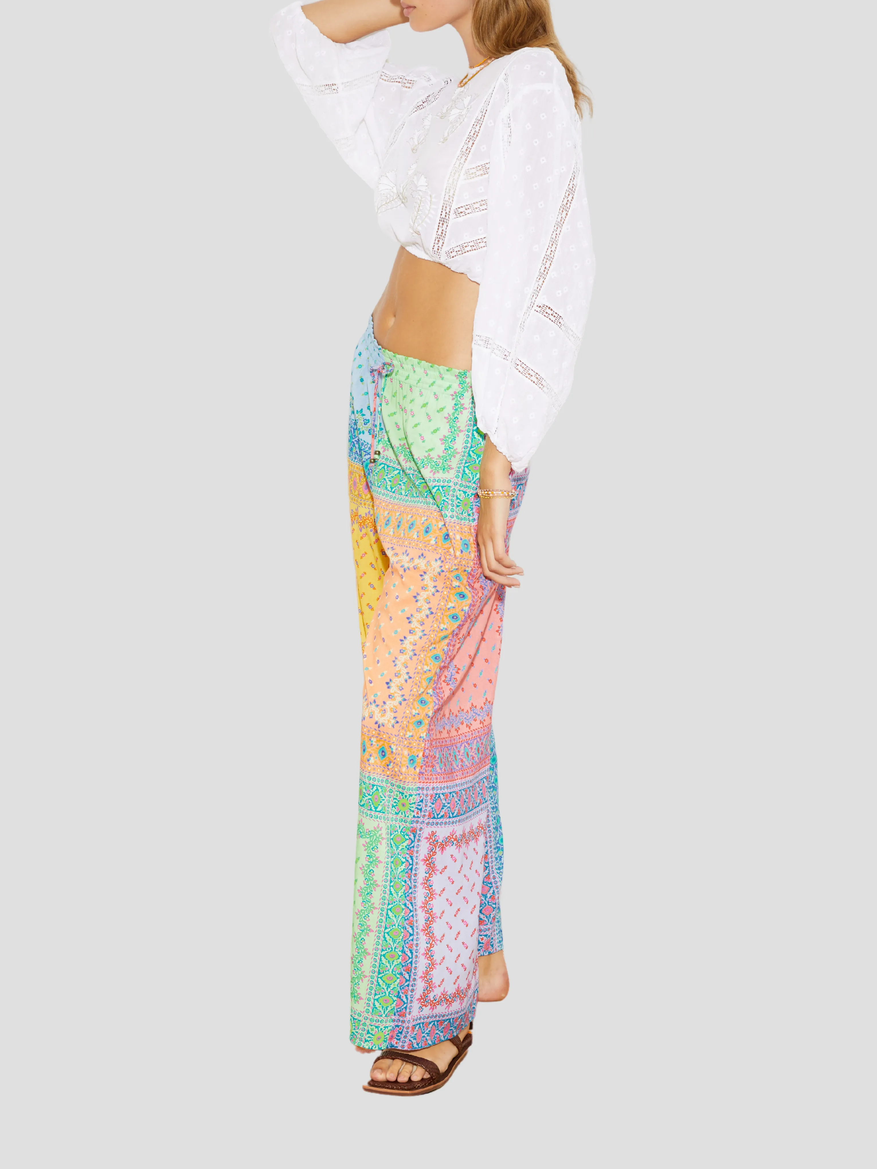 Voila Embroidered Full Sleeve Crop Top