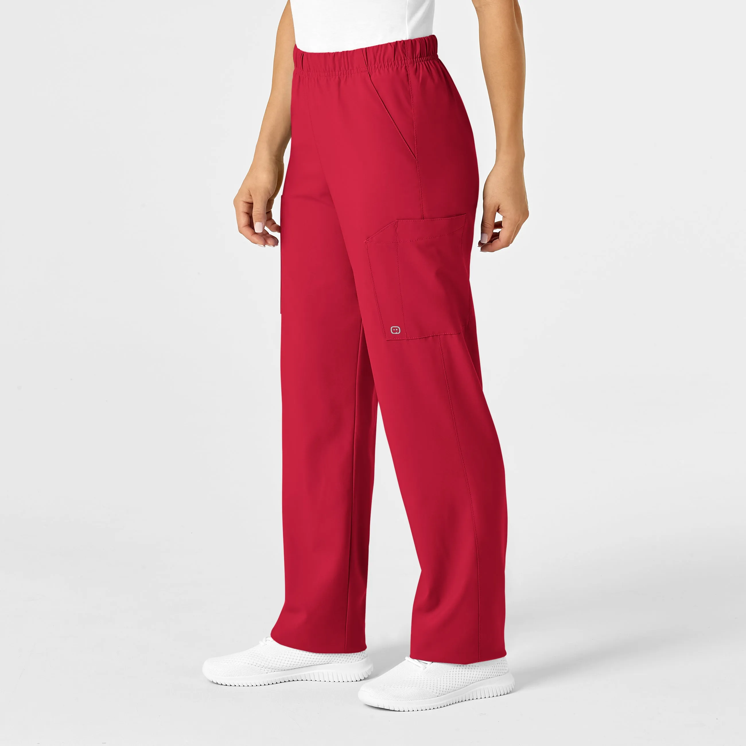 W123 5855 Unisex Multi-Cargo Scrub Pants Red