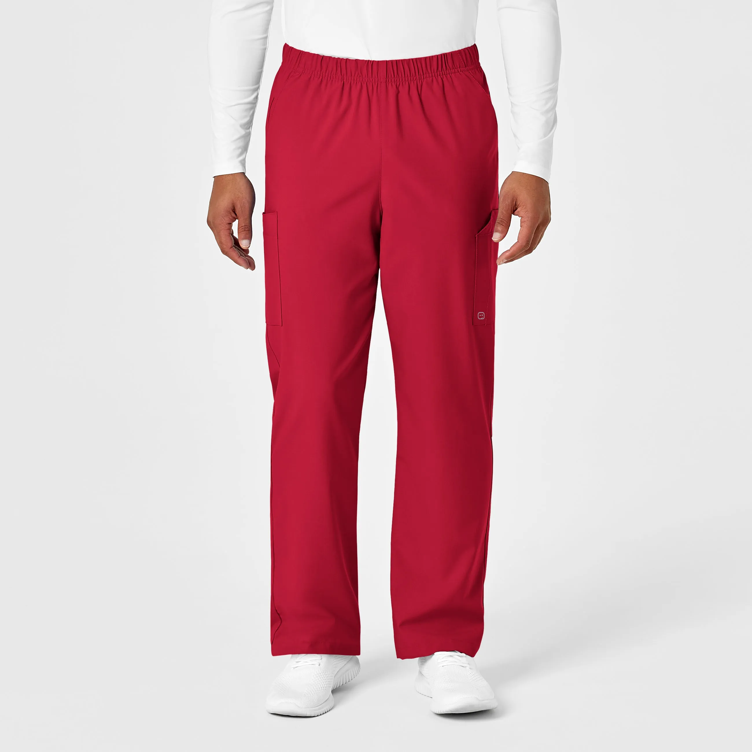 W123 5855 Unisex Multi-Cargo Scrub Pants Red