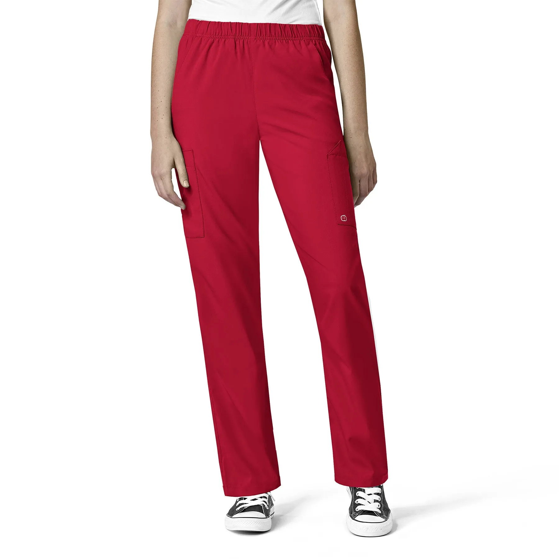 W123 5855 Unisex Multi-Cargo Scrub Pants Red