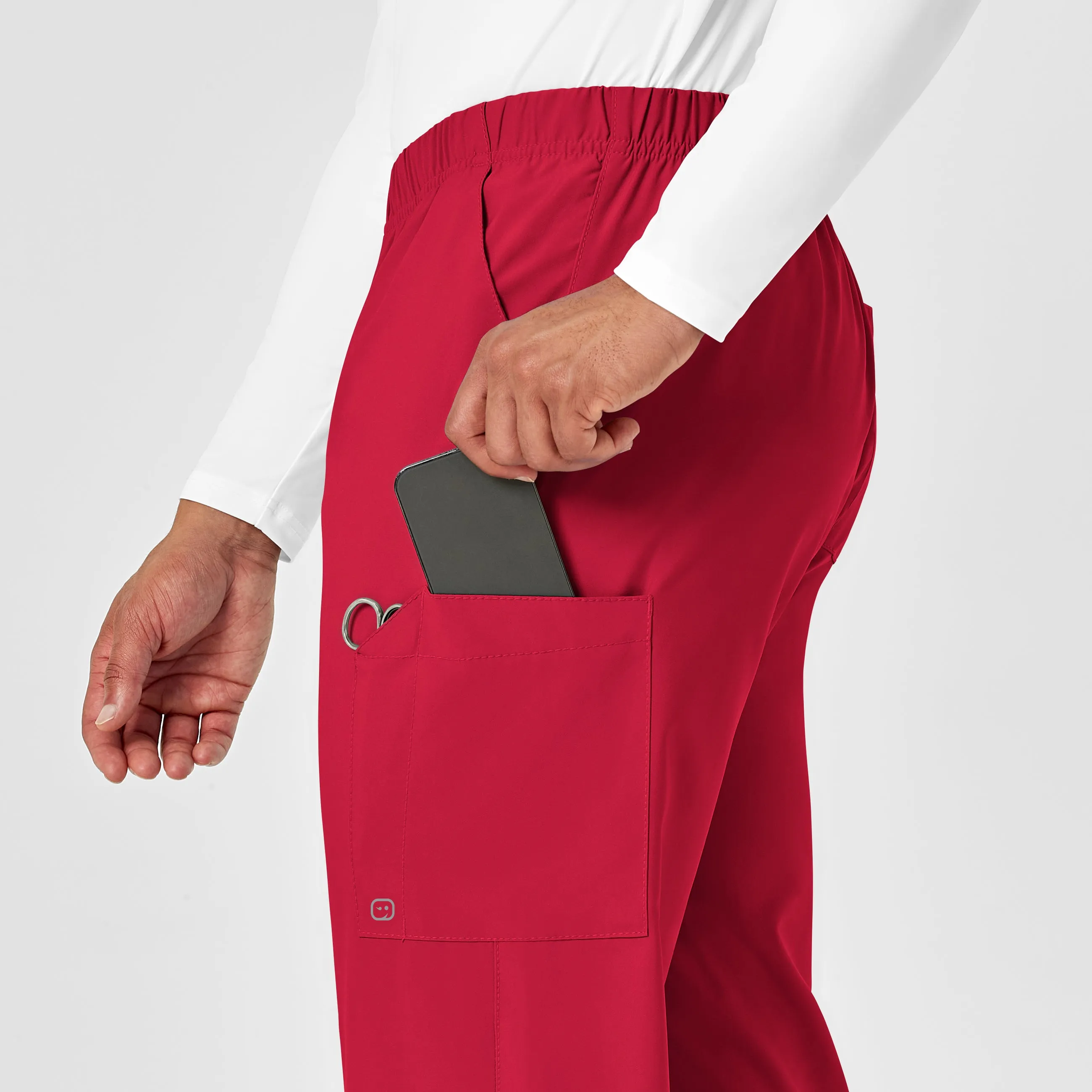 W123 5855 Unisex Multi-Cargo Scrub Pants Red