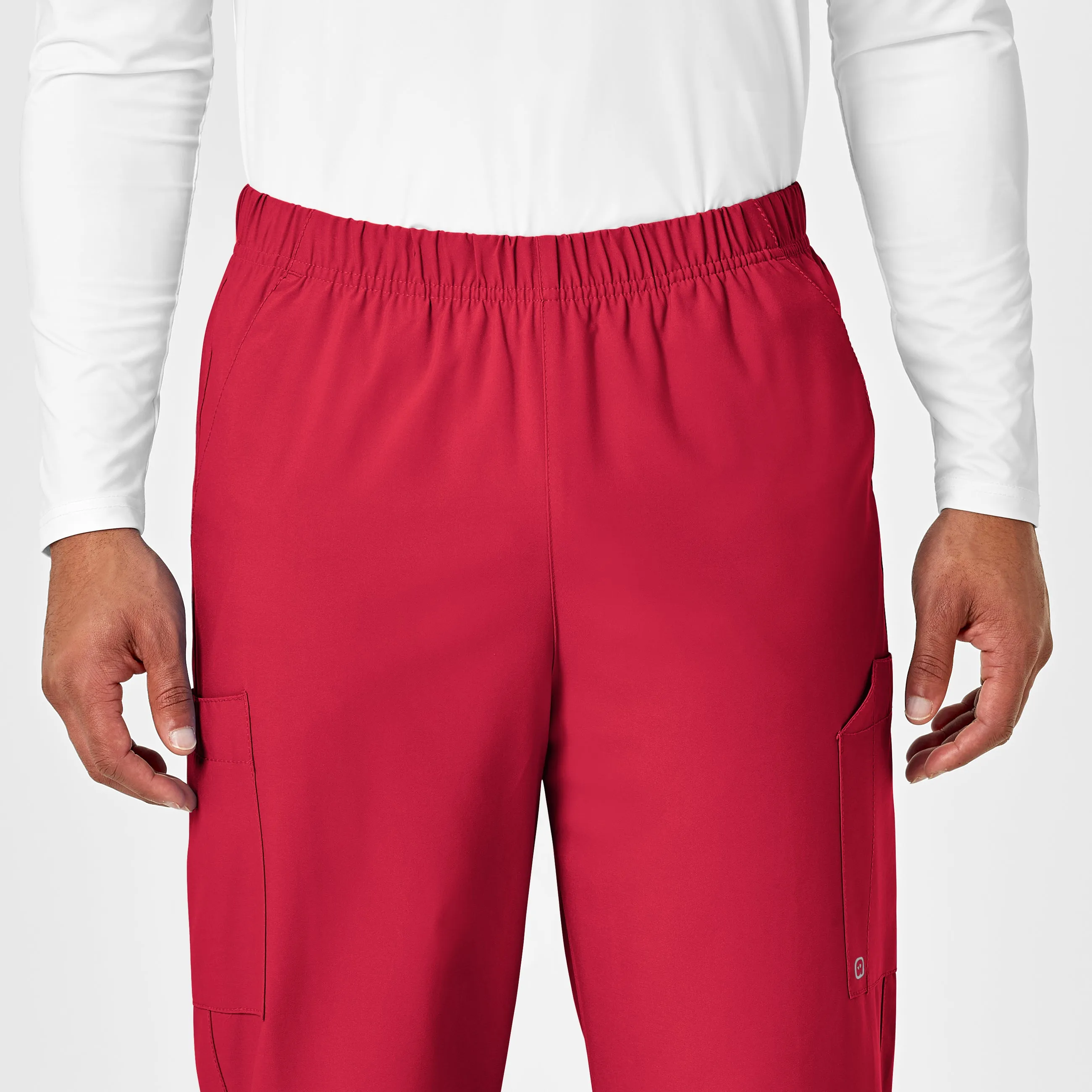 W123 5855 Unisex Multi-Cargo Scrub Pants Red