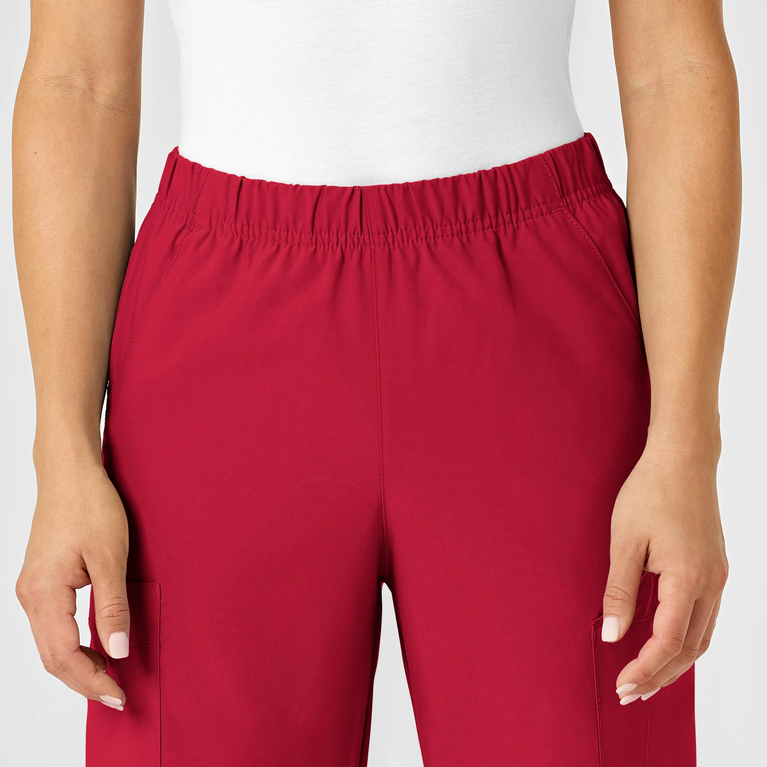 W123 5855 Unisex Multi-Cargo Scrub Pants Red
