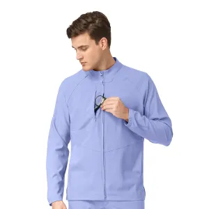 W123 8355 Men's Zip Front Warm Up Jacket Ceil Blue