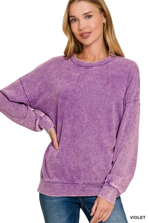 Washed Round-neck Sweatshirts