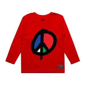 WE WANT PEACE LONG SLEEVE (RED)