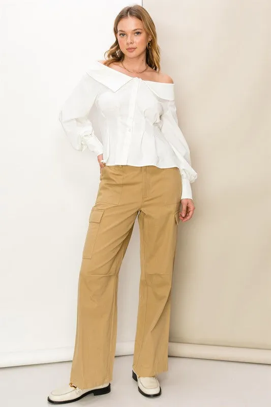 WEEKEND CHILL HIGH WAIST CARGO PANTS