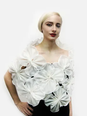 White Floral wrap with ties