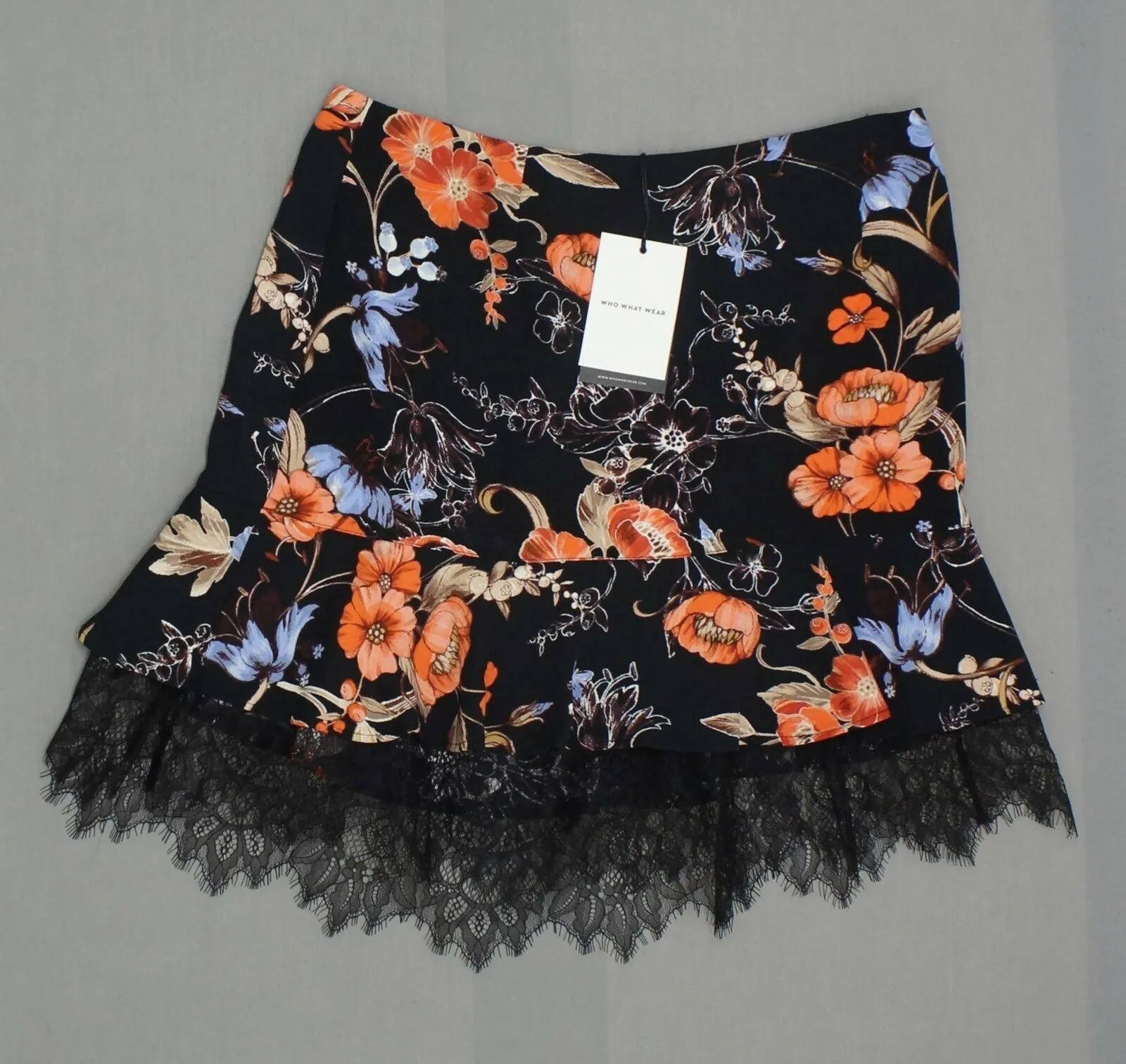Who What Wear Women's Floral Lace Layered Mini Skirt