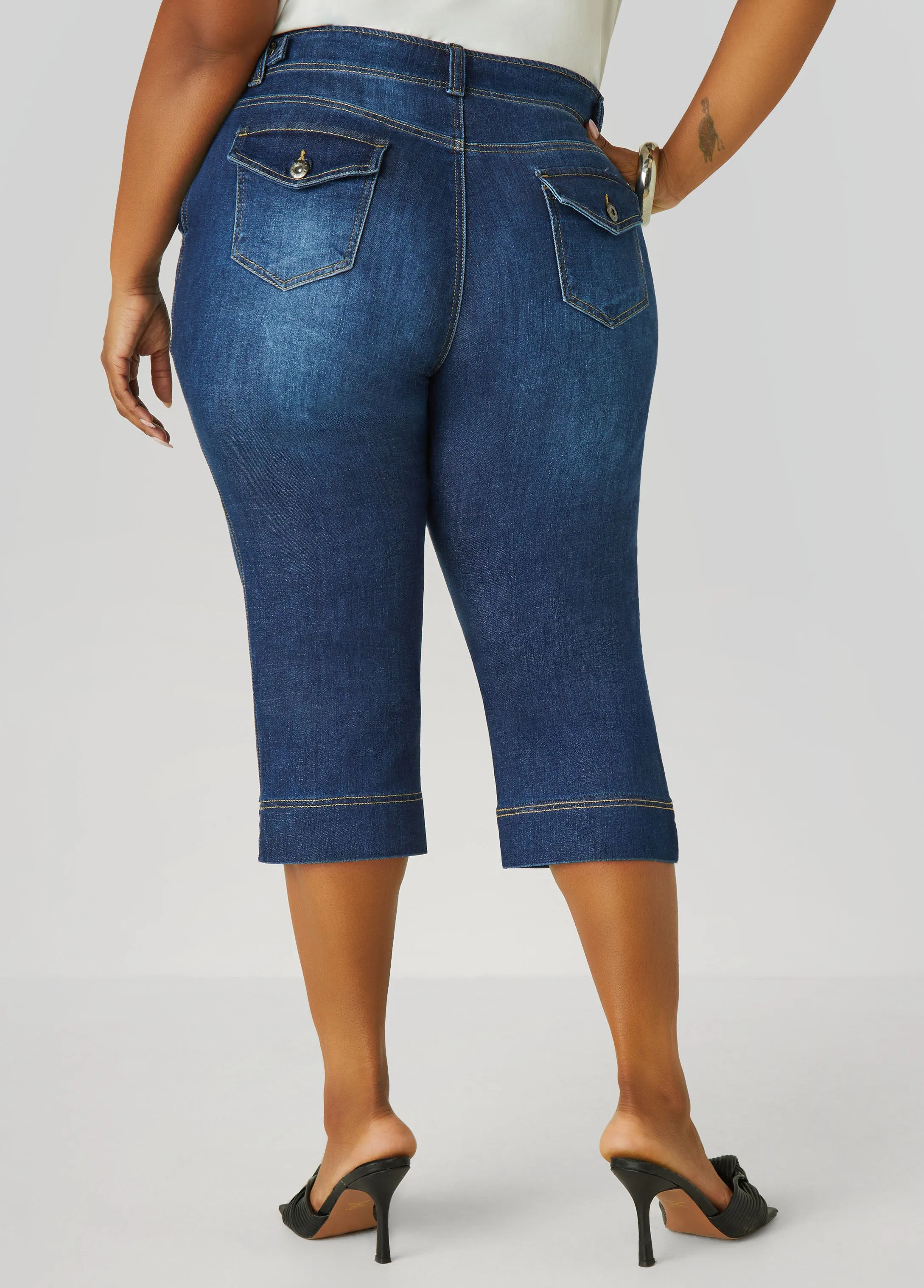 Wide Leg Denim Shorts