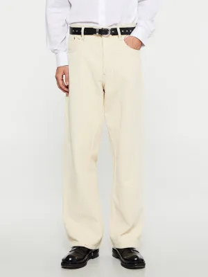 Wide Twist Cord Jeans in Off-white
