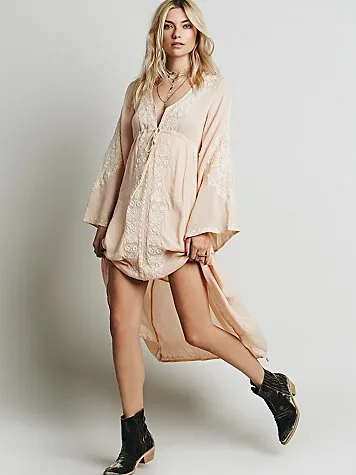 Women Embroidered Cotton Long Dress