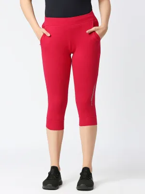 Women Fuchia Solid CAPRIS - RECOVER TIGHTS-FU