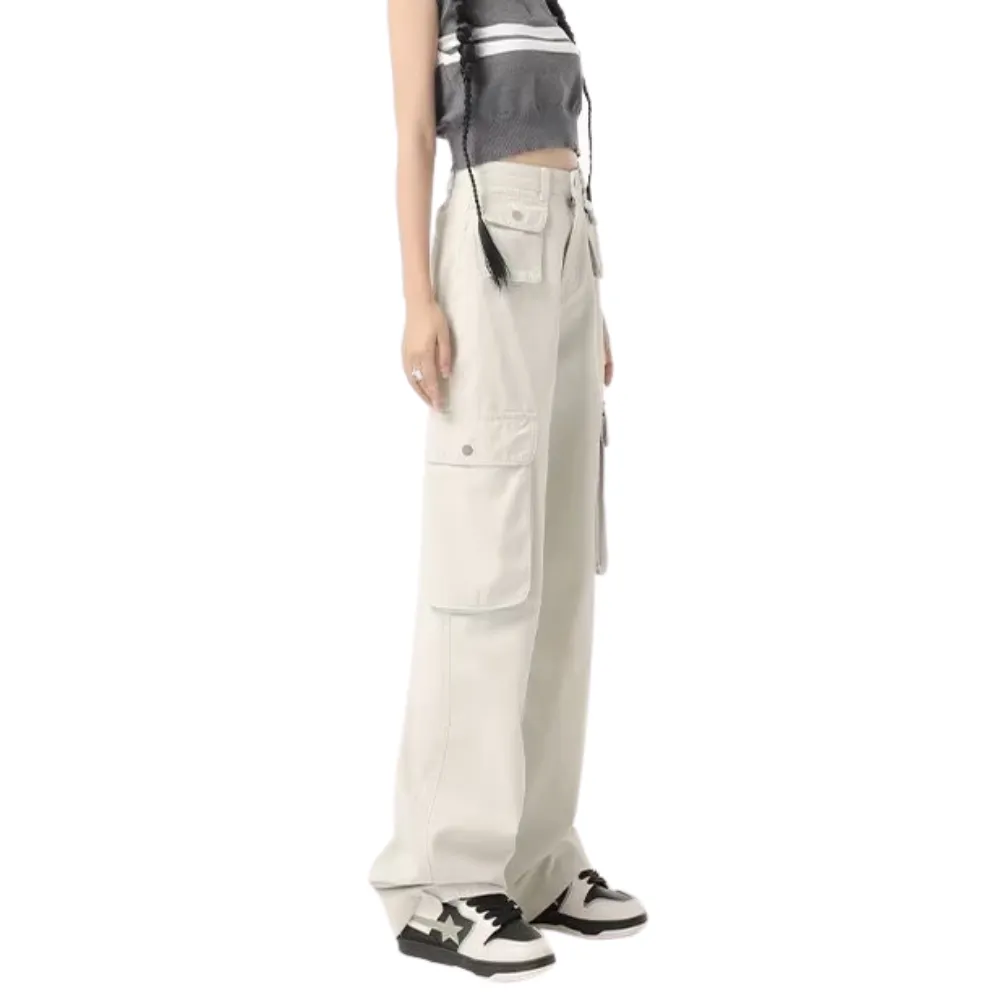 Women's American High Waist Multi-Pocket Cargo Pants