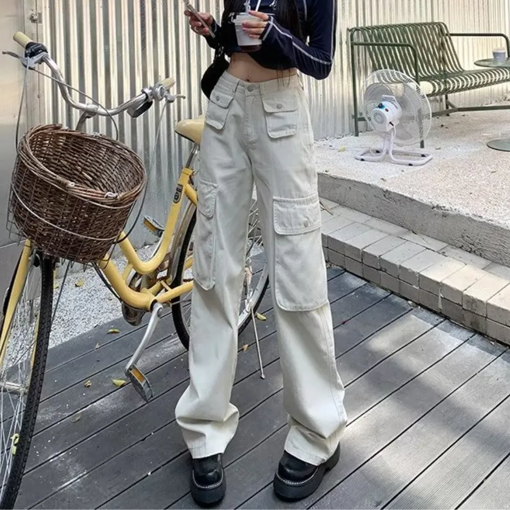 Women's American High Waist Multi-Pocket Cargo Pants