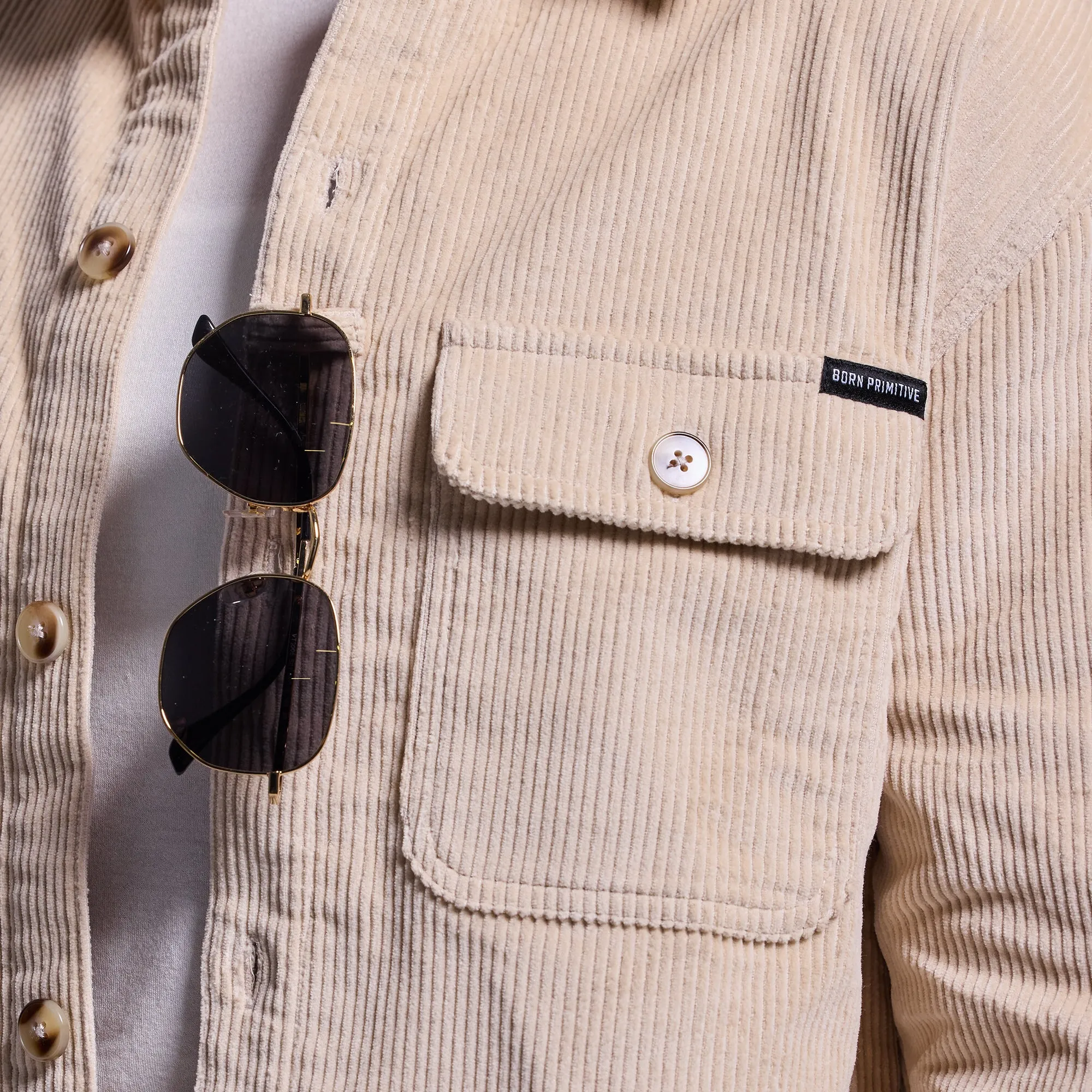 Women's Cropped Corduroy Shirt (Wheat)