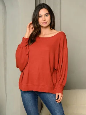 WOMEN'S LONG BALLOON SLEEVE TUNIC TOP