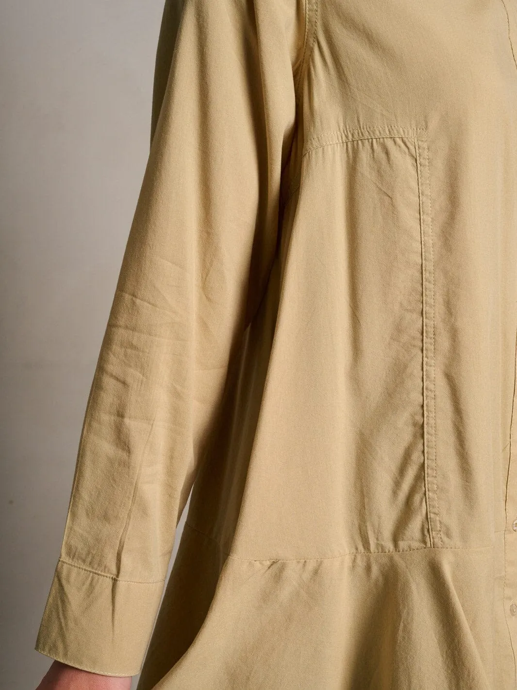WOMEN'S LONG SLEEVE POCKETS BUTTON UP TUNIC BLOUSE TOP