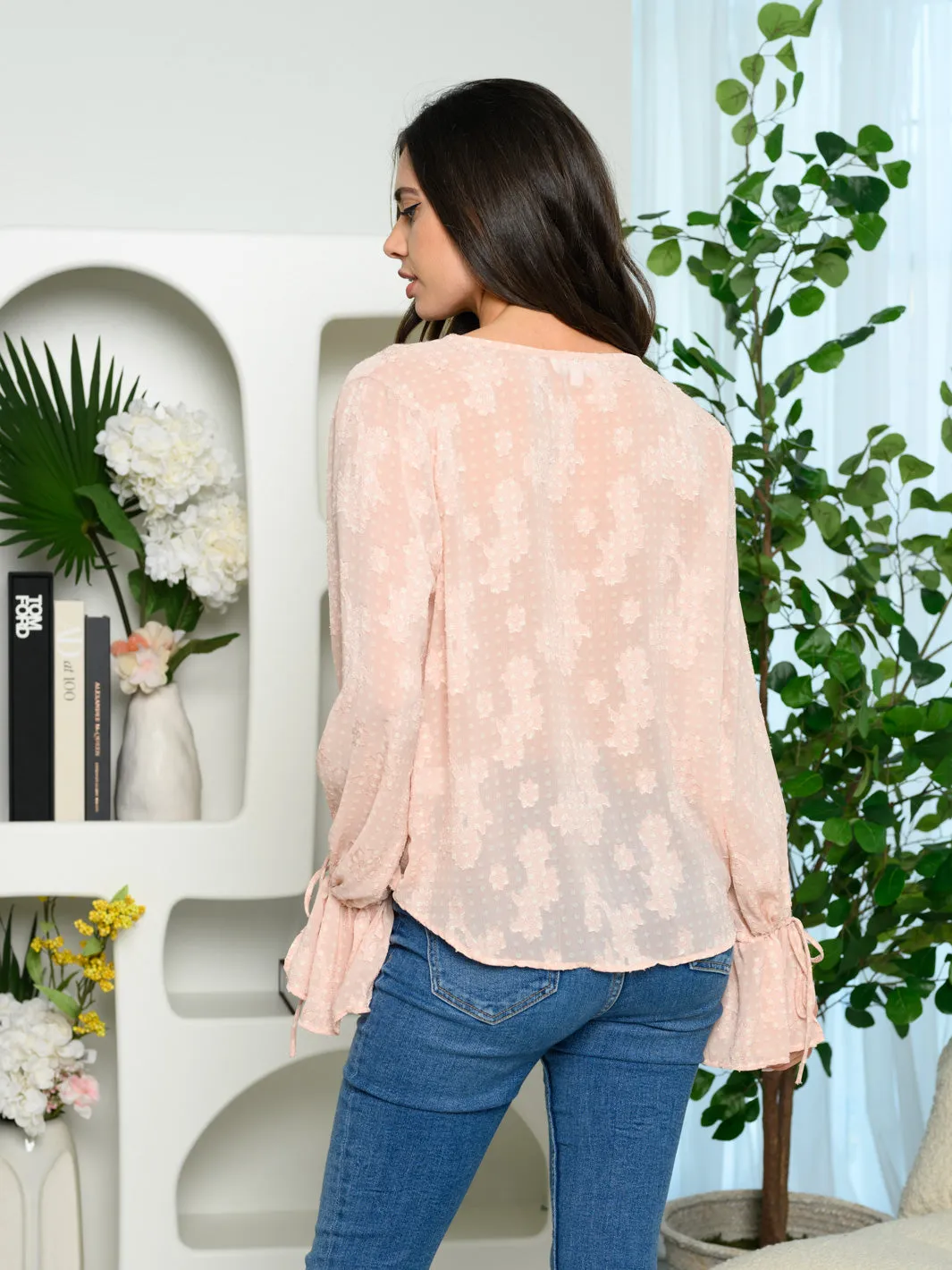 WOMEN'S LONG SLEEVE WRAP TOP