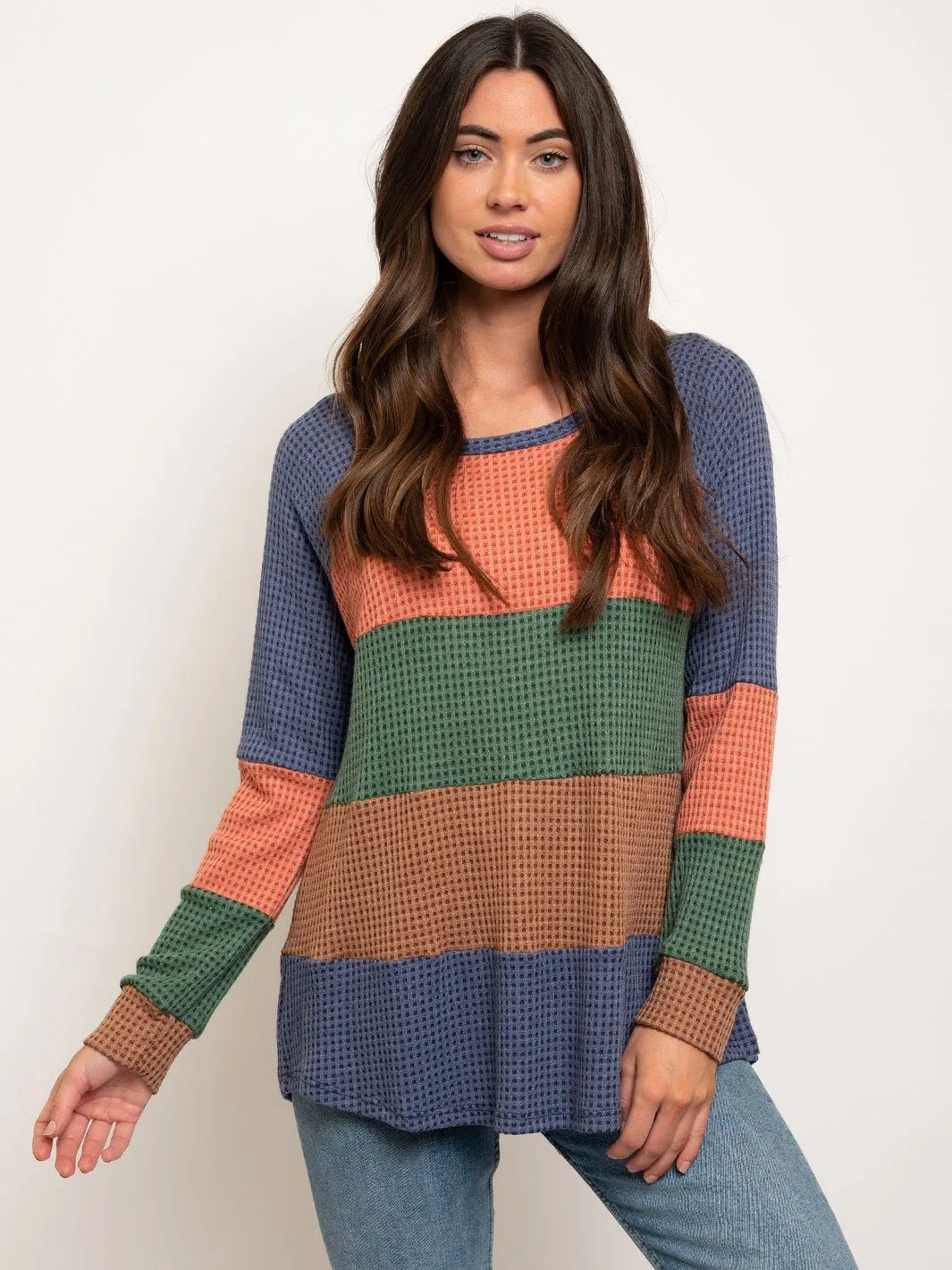 WOMEN'S MULTI COLOR LONG SLEEVE TOP