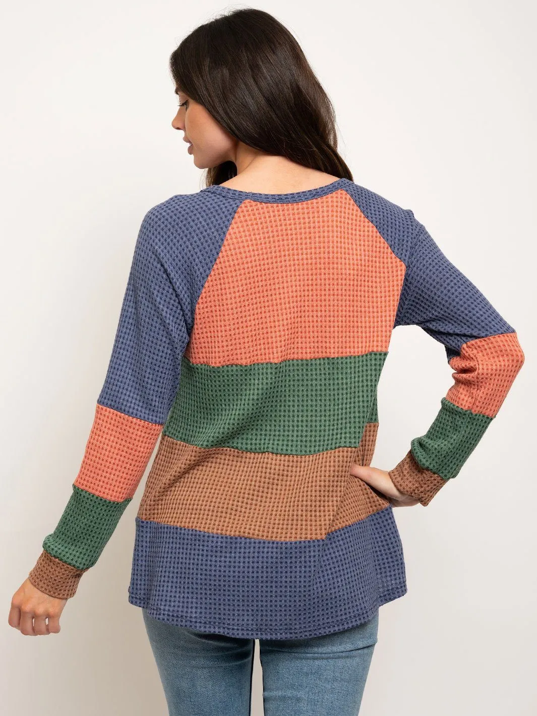 WOMEN'S MULTI COLOR LONG SLEEVE TOP