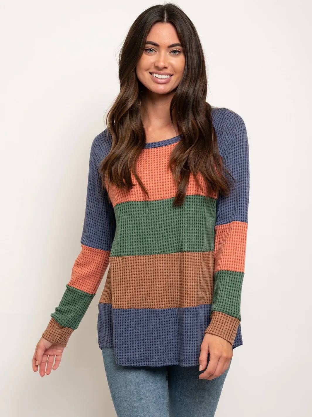 WOMEN'S MULTI COLOR LONG SLEEVE TOP