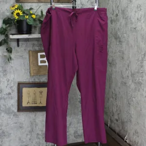 Womens Plus Size Drawstring Scrubs Berry Purple See Measurements