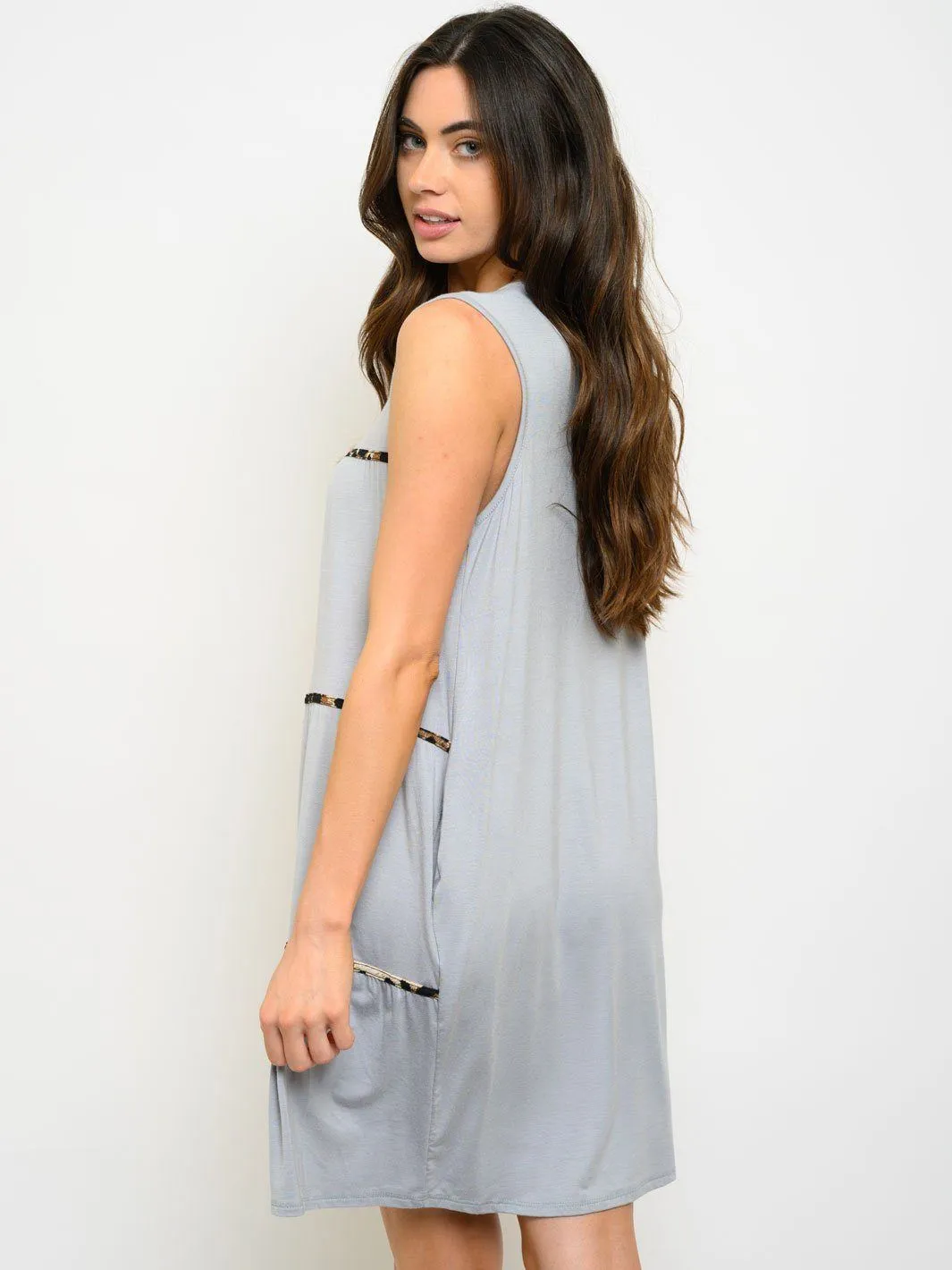 WOMEN'S SLEEVELESS TUNIC MINI DRESS