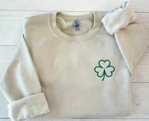 Womens St. Patrick's Day Outfits, Embroidered St. Patrick's Day Sweatshirt, St. Paddy's Day Crewneck, Cute Shamrock Tops, Irish Sweatshirt
