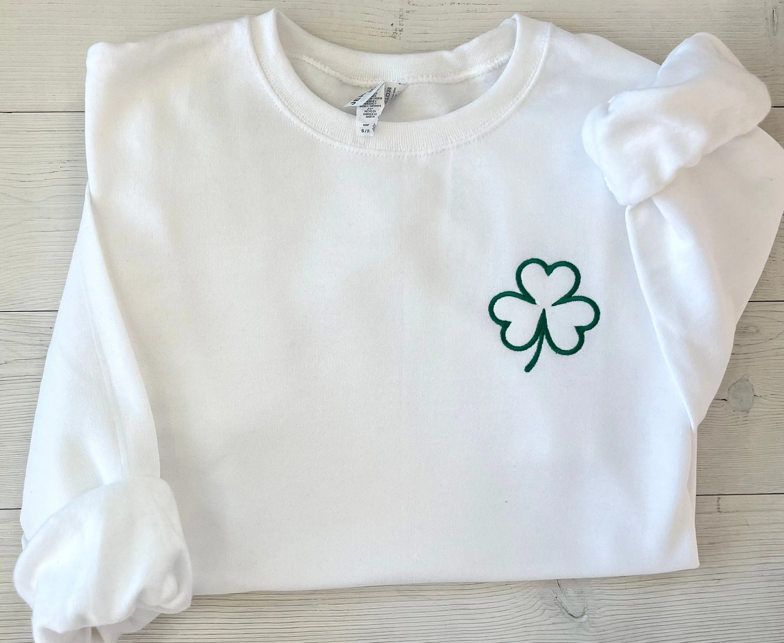 Womens St. Patrick's Day Outfits, Embroidered St. Patrick's Day Sweatshirt, St. Paddy's Day Crewneck, Cute Shamrock Tops, Irish Sweatshirt