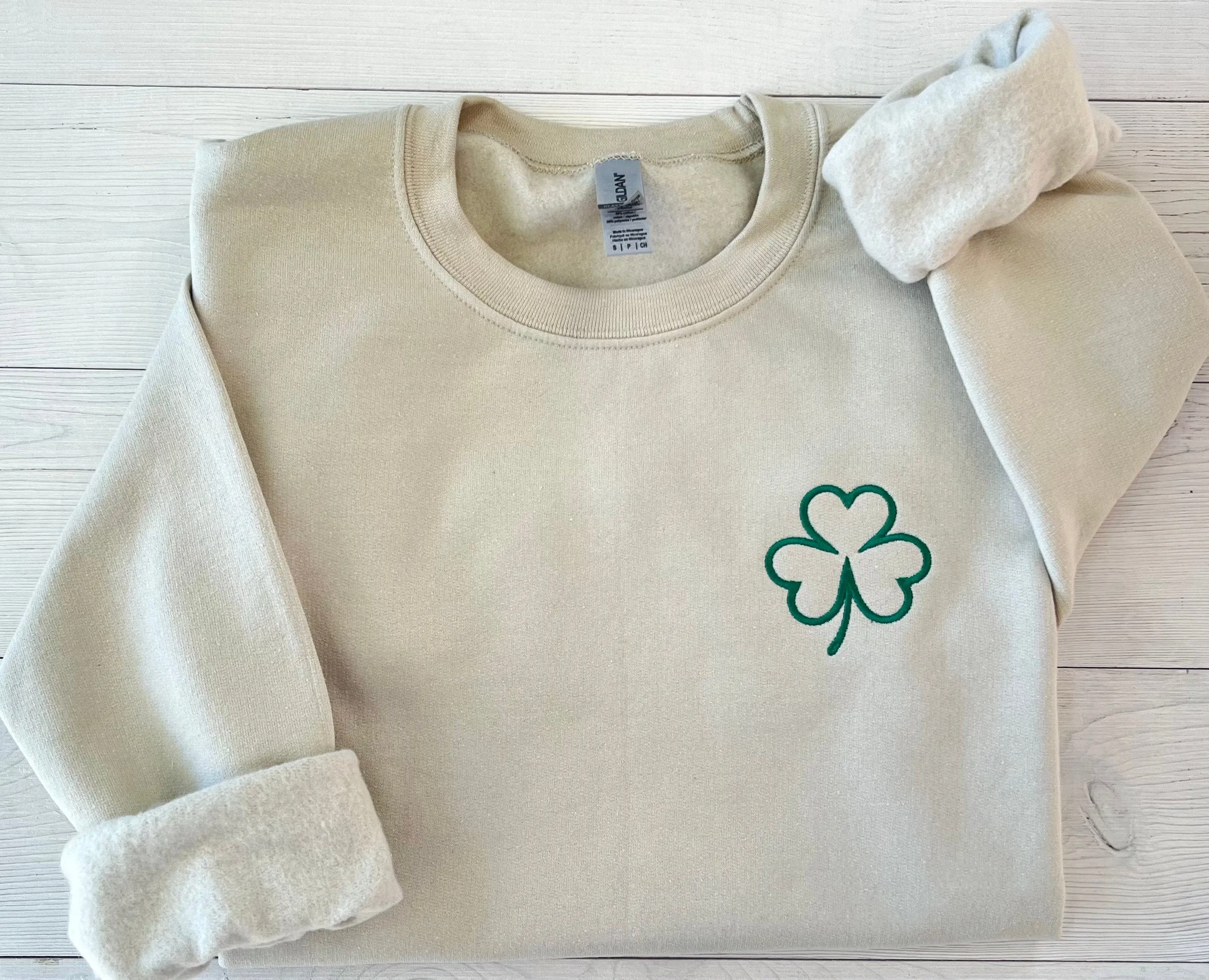 Womens St. Patrick's Day Outfits, Embroidered St. Patrick's Day Sweatshirt, St. Paddy's Day Crewneck, Cute Shamrock Tops, Irish Sweatshirt