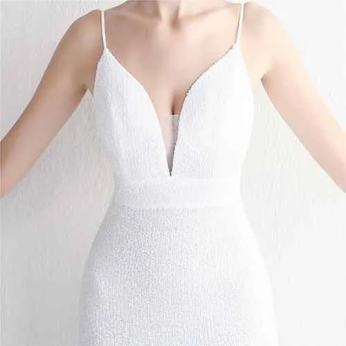 Women's V Neck High Slit Long Maxi Elegant Formal Dresses Evening Gown S-4XL