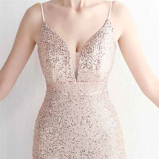Women's V Neck High Slit Long Maxi Elegant Formal Dresses Evening Gown S-4XL