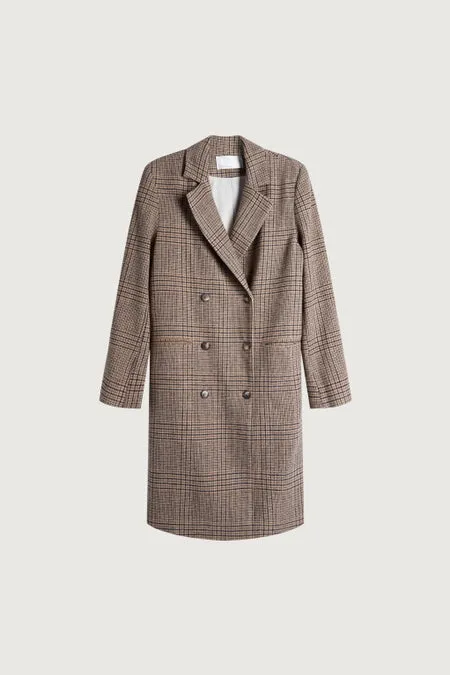 Wool Blend Double-Breasted Coat