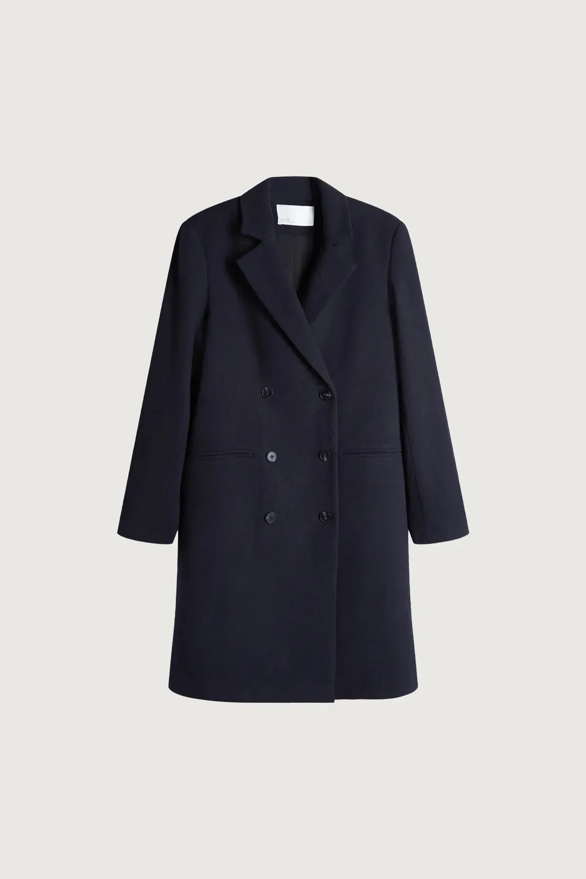 Wool Blend Double-Breasted Coat