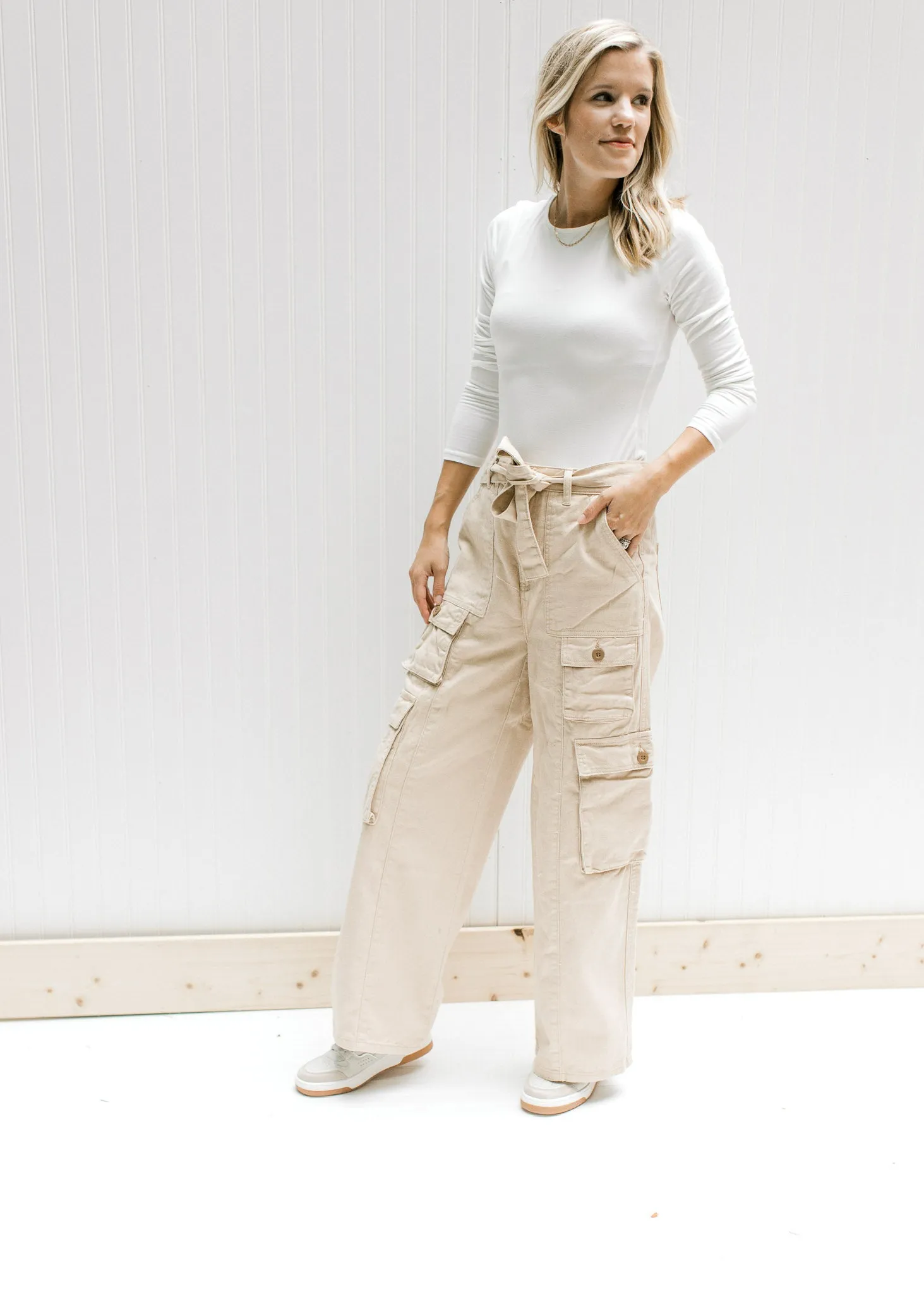 X Champagne Cargo Pants