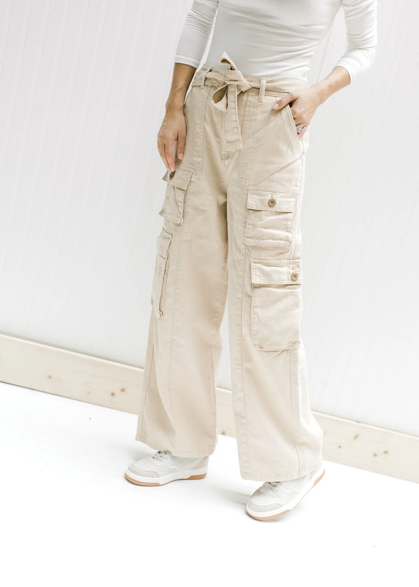X Champagne Cargo Pants
